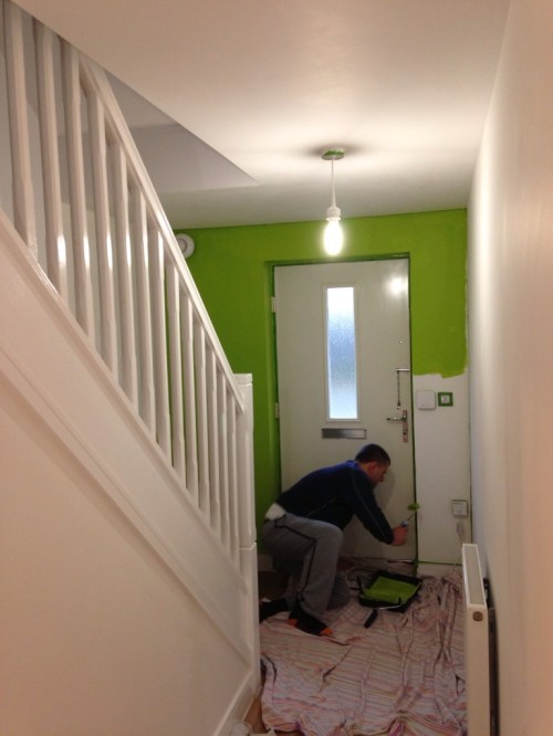 Richard applying the green to the ground floor