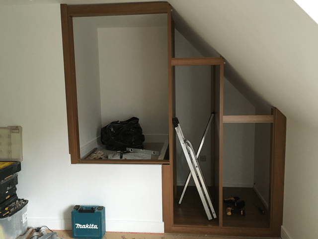 The build finally started this week - I can stand upright in the middle wardrobe!