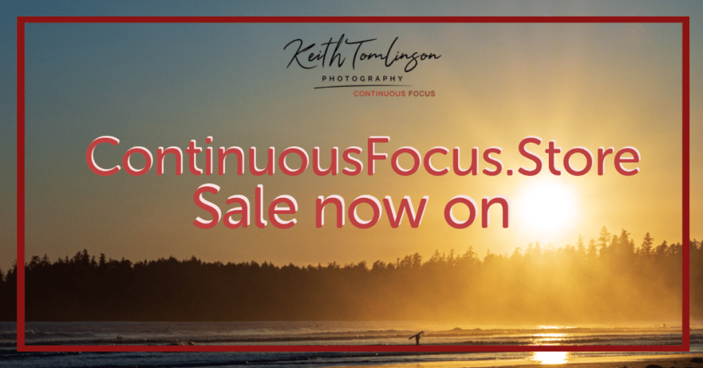 Landscape photo advertising my sale on my photo store at continuous focus . store 