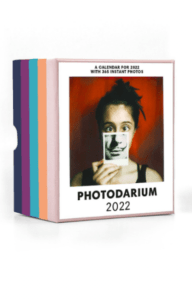 A photo of the box for the 2022 Photodarium desktop calendar