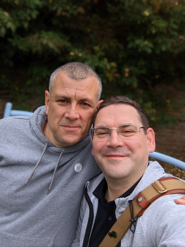 A picture of myself and my husband enjoying a break 