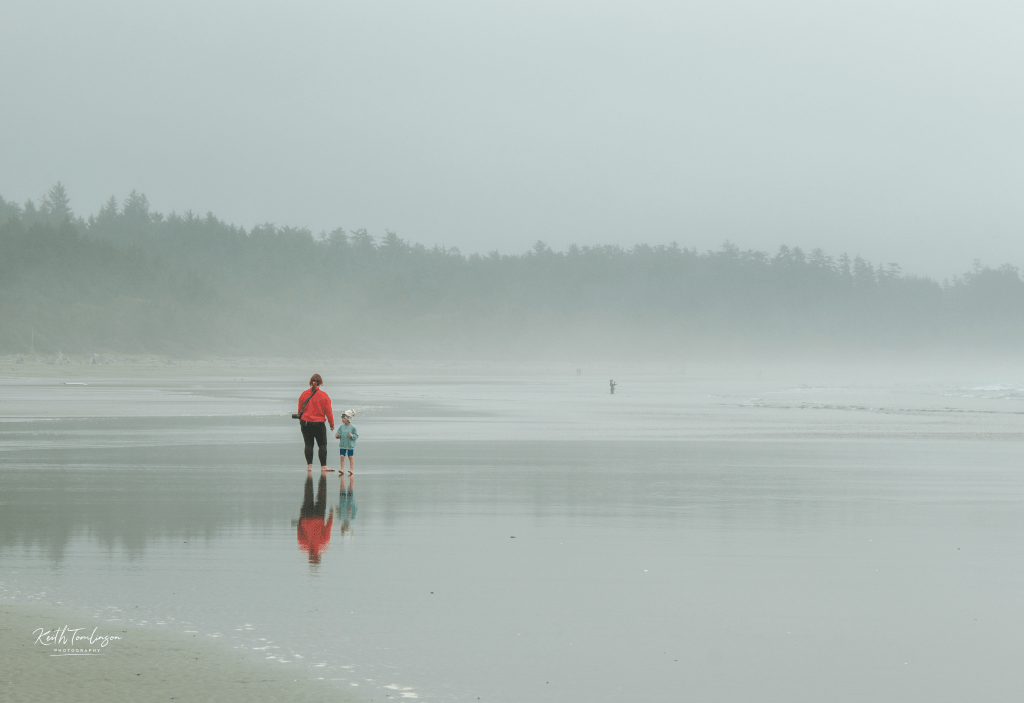 A mum and son enjoy a day at the beach
